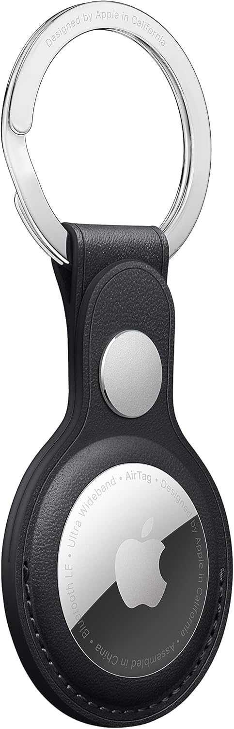 Apple Genuine Official MMF93ZM/A Key Ring for AirTag Leather – Midnight