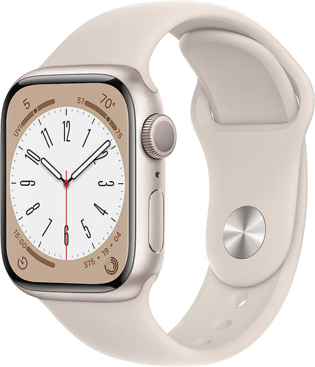 Apple Watch Series 8 41mm Smartwach - Starlight with Starlight Sports Band - Kazoop 