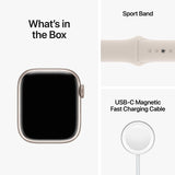 Apple Watch Series 8 41mm Smartwach - Starlight with Starlight Sports Band - Kazoop 
