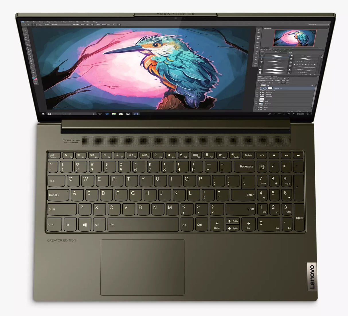 Lenovo Yoga Creator 7i 15.6" Laptop Core i7 16GB RAM 512GB SSD - Green Khaki - Kazoop 