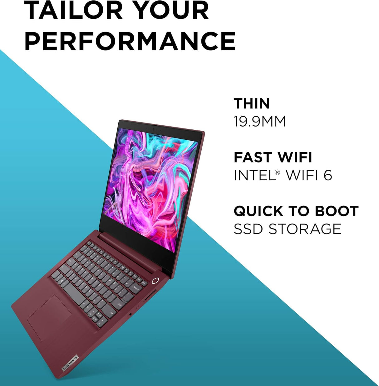 Lenovo IdeaPad Slim 3i Pentium Gold 4GB 128GB SSD 14''' Laptop - Cherry Red - Kazoop 