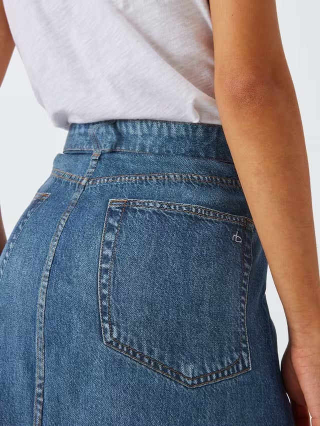 rag & bone Women's Clara Denim Front Split Midi Skirt - Cameron - Size 32