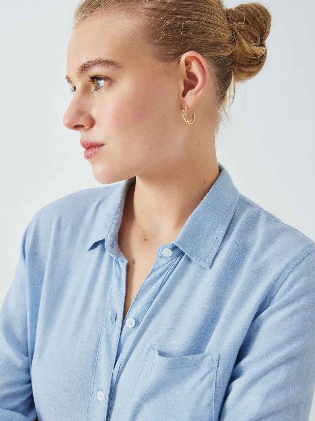 Rails Womens Regular Fit Classic Collar Hunter Rayon Shirt Size M - Chambray