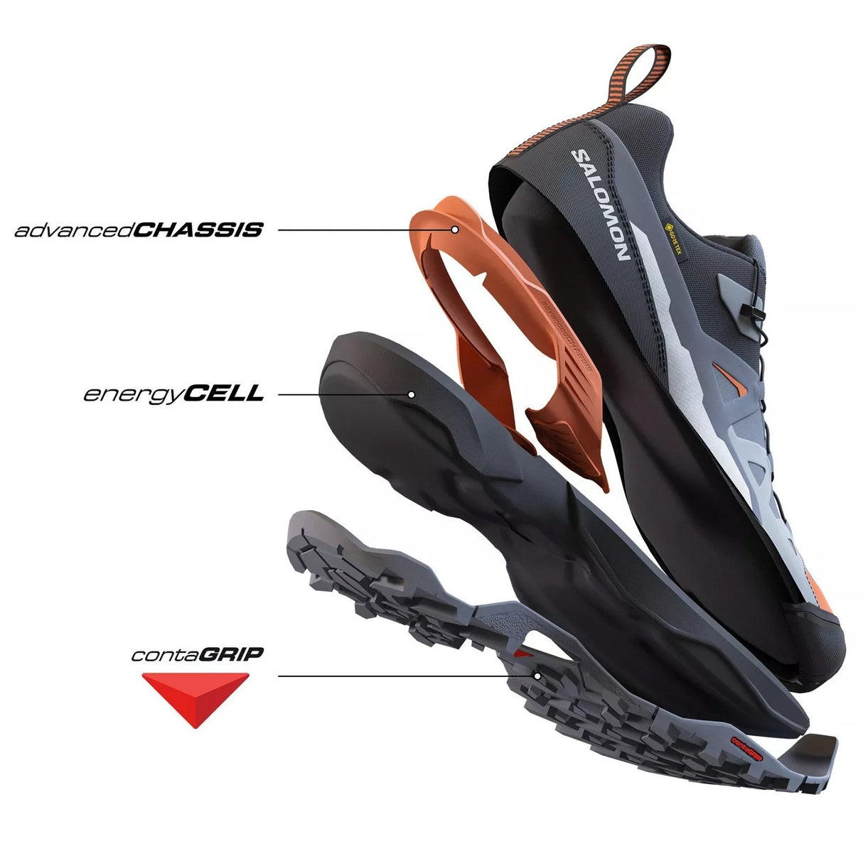 Salomon X Ultra 360 Men's Trail Running Hiking Shoes - Black/Magnet - UK10.5