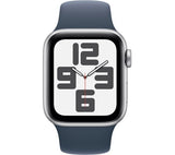 Apple Watch SE 2023 40mm GPS Smartwatch - Silver/Storm Blue Sports Band S/M