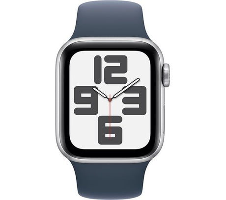 Apple Watch SE 2023 40mm GPS Smartwatch - Silver/Storm Blue Sports Band S/M