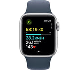 Apple Watch SE 2023 40mm GPS Smartwatch - Silver/Storm Blue Sports Band S/M