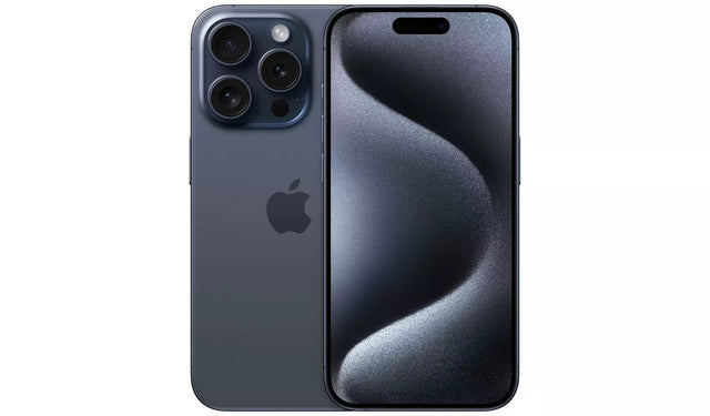 Apple iPhone 15 Pro 128GB SIM-Free 5G Unlocked Smartphone - Blue Titanium - Kazoop 