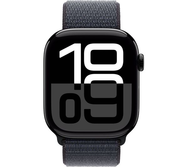 Apple Watch Series 10 GPS 46mm One Size Smartwatch - Jet Black Sport Loop