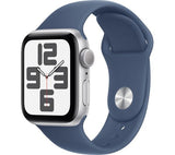 Apple Watch SE Gen 2 GPS 40mm Smartwatch - S/M - Silver/Denim Sport Band