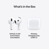 Apple AirPods 4th Gen Active Noise Cancellation Wireless Earbuds -- White