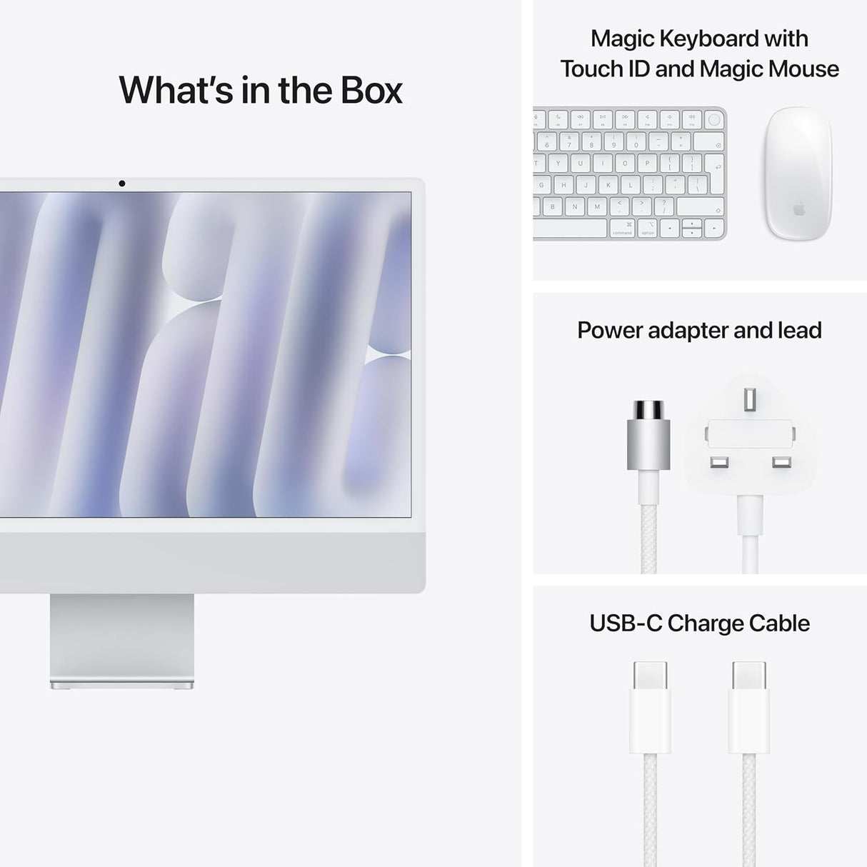 Apple iMac 2024 M4 10-Core 16GB RAM 256GB SSD 24'' All-In-One PC - Silver