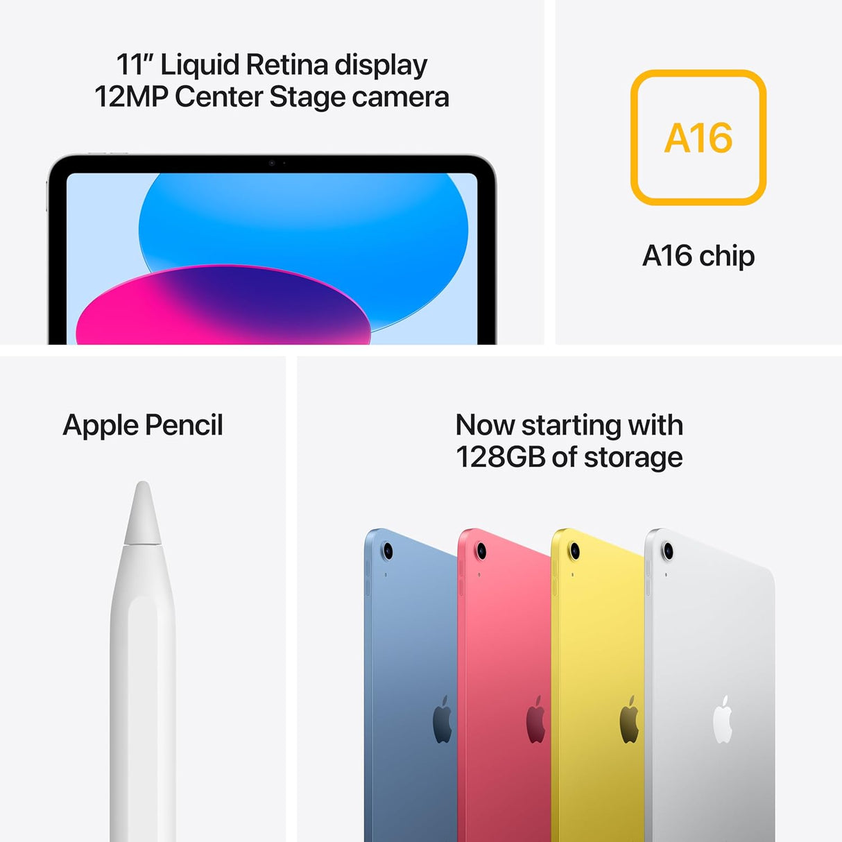 Apple iPad 2025 11" MD3Y4KN/A A16 Chip iPadOS Wi-Fi 128GB Tablet - Silver