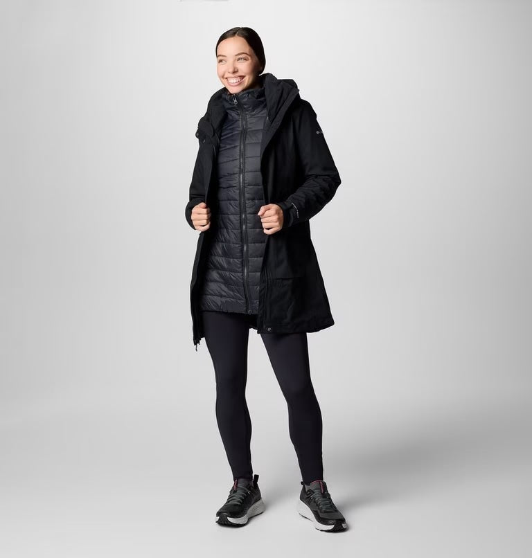 Columbia Women's Pulaski 3-in-1 Waterproof Winter Parka Jacket - Black - L