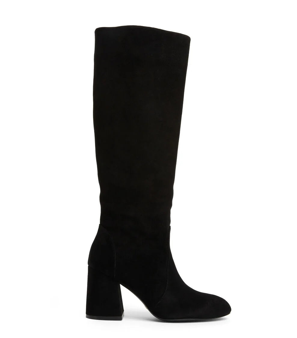 Stuart Weitzman Women's Flareblock 85 Black Suede Knee-High Slouch Boot UK 5