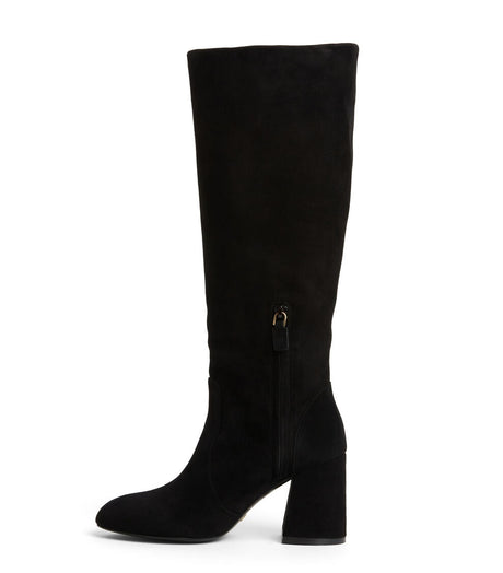 Stuart Weitzman Women's Flareblock 85 Black Suede Knee-High Slouch Boot UK 5