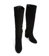Stuart Weitzman Women's Flareblock 85 Black Suede Knee-High Slouch Boot UK 5