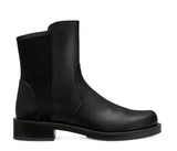 Stuart Weitzman 5050 Bold Bootie Block Heel Black Leather Ankle Boots - UK4
