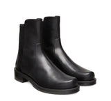 Stuart Weitzman 5050 Bold Bootie Block Heel Black Leather Ankle Boots - UK4