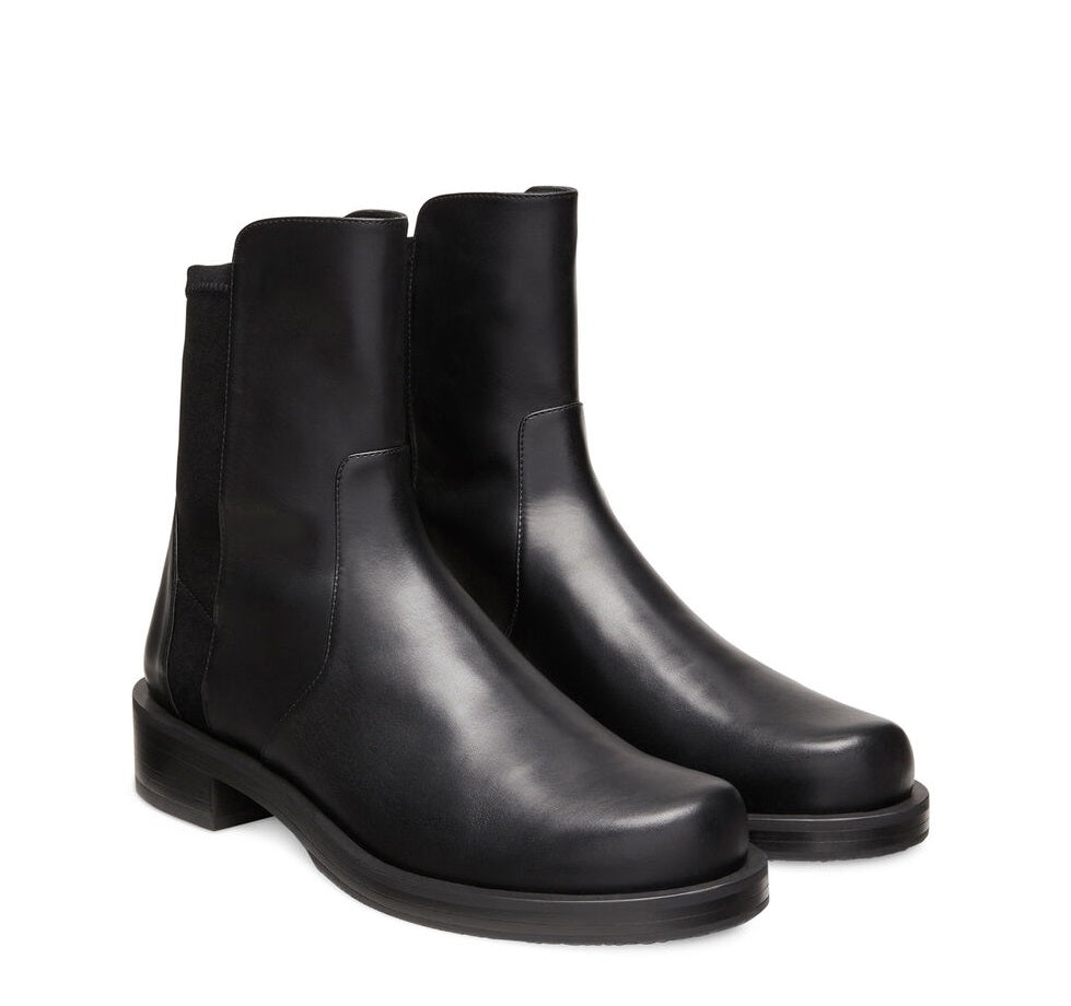 Stuart Weitzman 5050 Bold Bootie Black Women's Leather Ankle Boots EU40/UK7