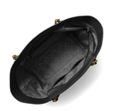 Michael Kors Westley Large Pebbled Leather Chain-Link Tote Bag - Black