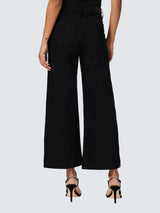 Paige Anessa Womens High Rise Wide Leg Ankle Grazer Jeans - Size 31 - Black