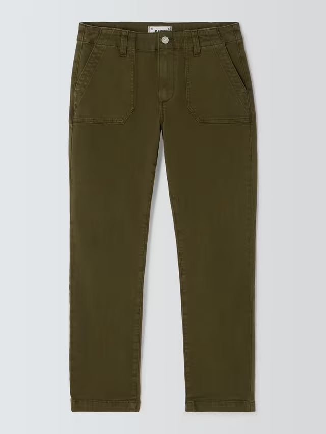 PAIGE Mayslie Women's Straight Leg Ankle Trousers - Vintage Olive - Size 24
