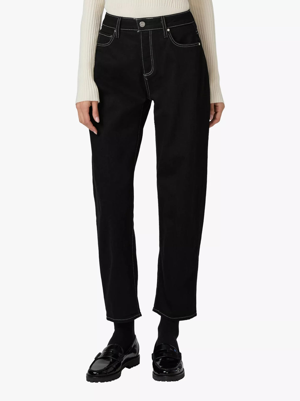 PAIGE Women's Alexis Mid-Rise Twilight Black Straight Ankle Jeans - Size 24