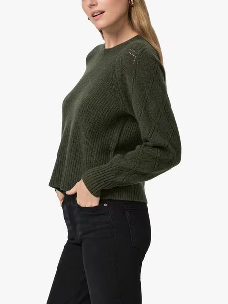 PAIGE Womens Monserrat Cashmere Blend Crew Neck Jumper - Olive Night - Small
