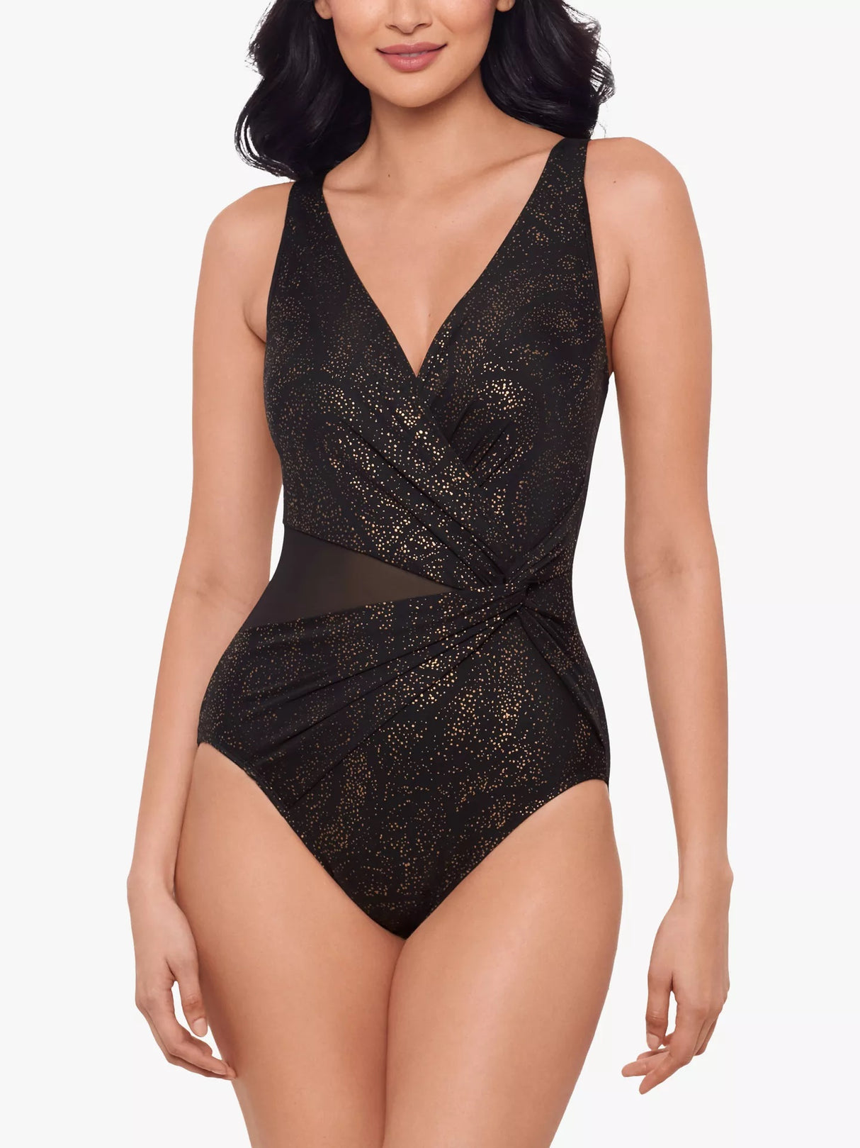 Miraclesuit Brillante Circe Scoop Back One Piece Swimsuit - Black - UK 14