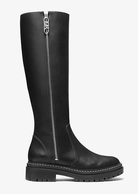 Michael Kors Regan Women's Round Toe Knee High Leather Boots - Black - UK5.5
