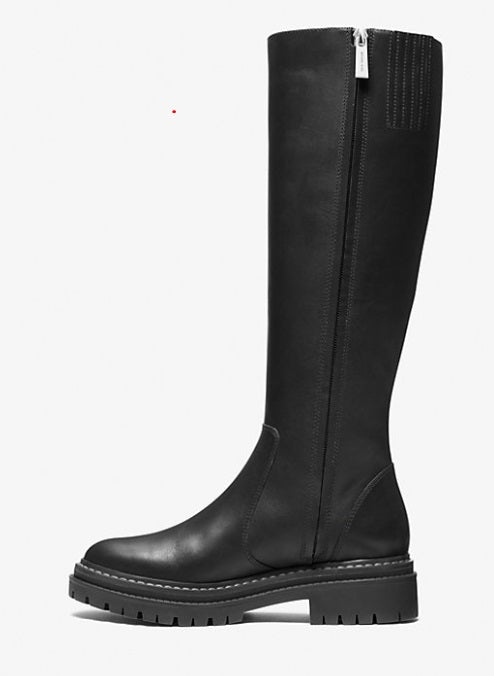 Michael Kors Regan Women's Round Toe Knee High Leather Boots - Black - UK5.5
