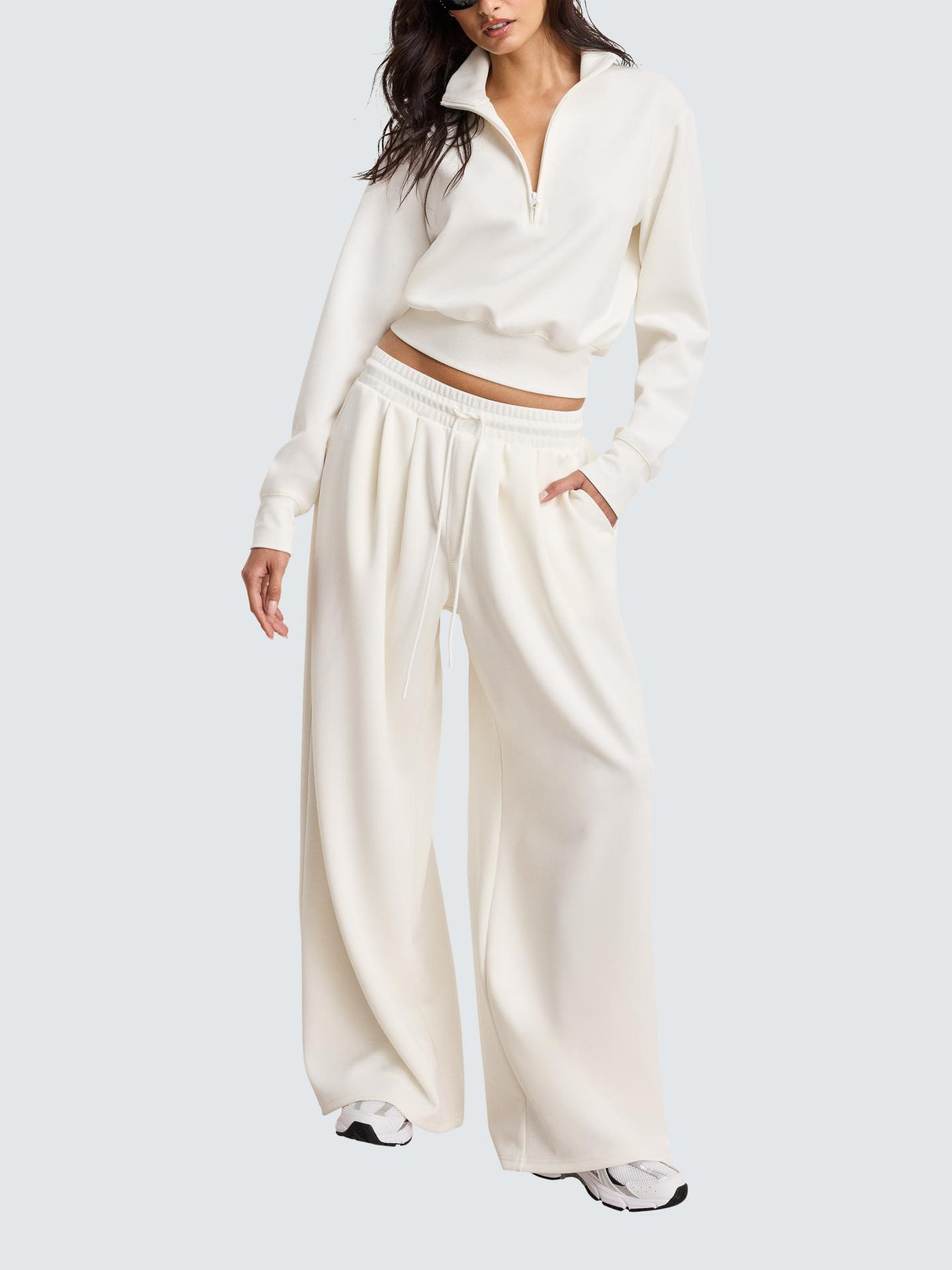 Good American Womens Air Soft Sculpting Relaxed Pants - Size Small - White