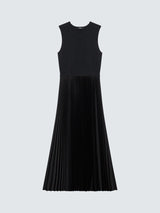 Theory Pleat Womens Regular Fit Rayon Sleeveless Midi Dress Black - Size S