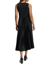 Theory Pleat Womens Regular Fit Rayon Sleeveless Midi Dress Black - Size S