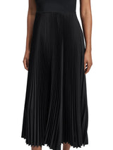 Theory Pleat Womens Regular Fit Rayon Sleeveless Midi Dress Black - Size S