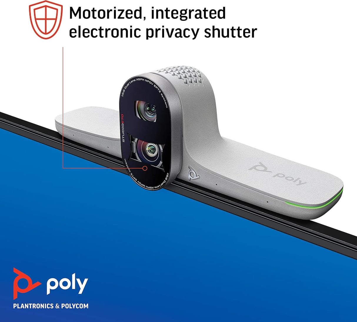 Poly Studio E70 USB 20MP 3840 x 2160p 4K UHD 7.3x Zoom Smart Camera - White - Kazoop 