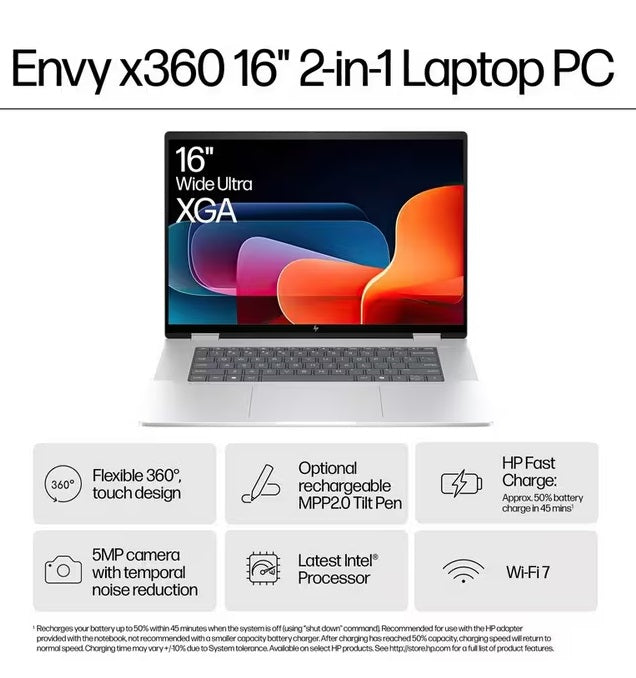 HP ENVY x360 16-ac0000na Core Ultra 5 8GB RAM 512GB SSD 16'' 2-in-1 Laptop