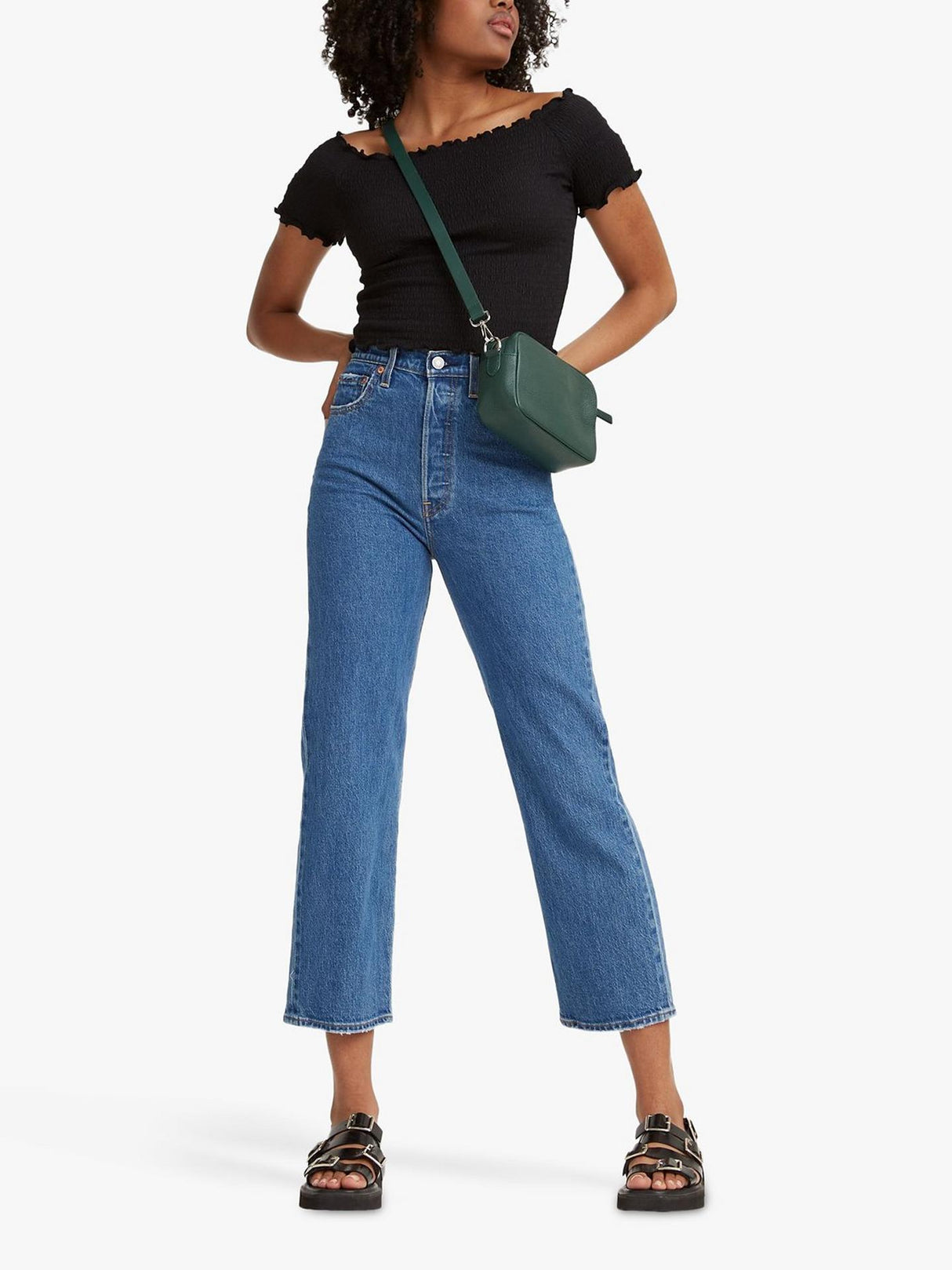Levi's Ribcage Straight Cut High Rise Cropped Jeans - Jazz Pop - W26/L27