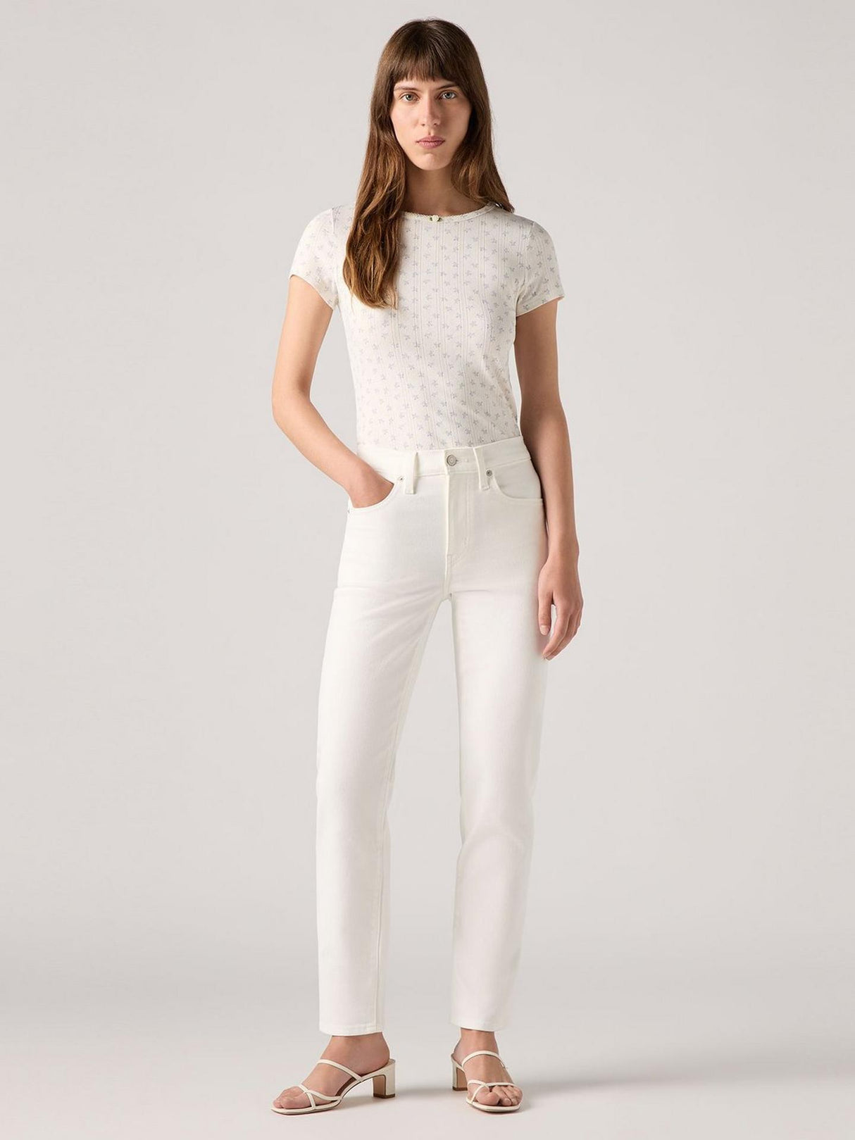 Levi's 724 Womens High Rise Slim Straight Leg Jeans, Cloud Dancer - W30/L30