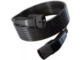 Wottz 3 Phase Type 2 to Type 2 32A / 22kW 5m Electric Vehicle Cable - Black