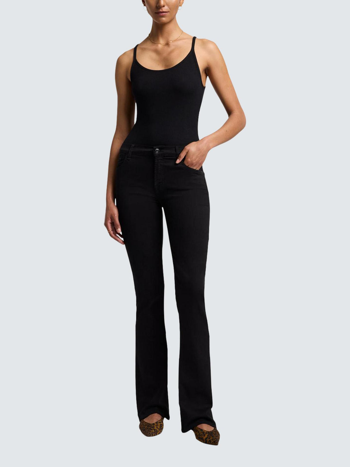 7 For All Mankind Womens B(Air) Bootcut Jeans - Rinsed Black - 32 / UK 14-16