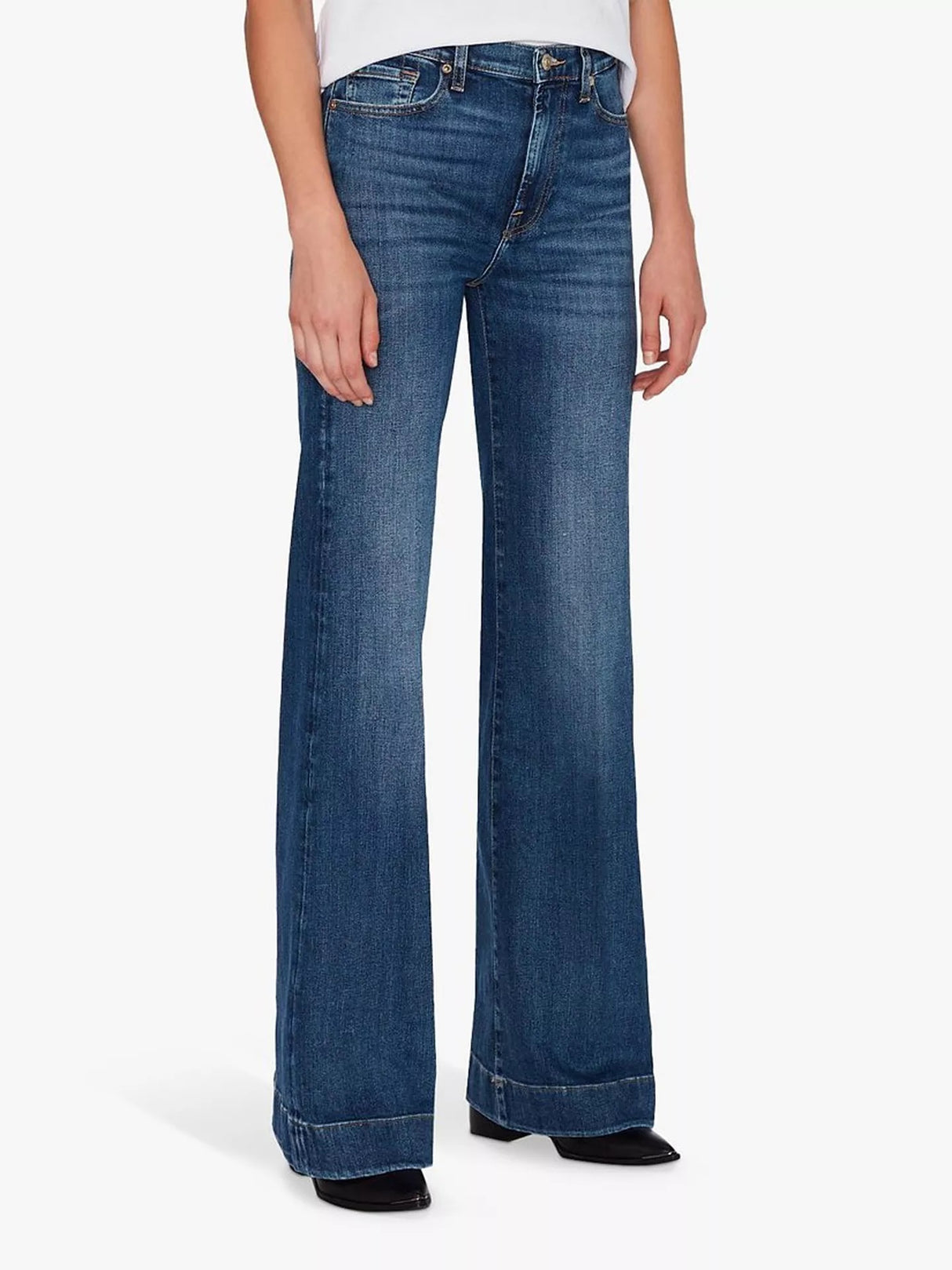 7 For All Mankind Modern Dojo High Rise Flared Jeans - Soho Light - Size 27