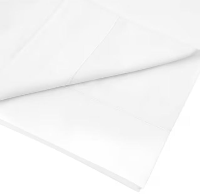 John Lewis The Ultimate Collection Cotton Sateen White Flat Sheet - Double - Kazoop 
