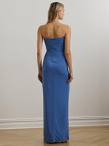 Ralph Lauren Estila Bandeau Neck Sleeveless Maxi Dress - Soft Lazuli - UK 12