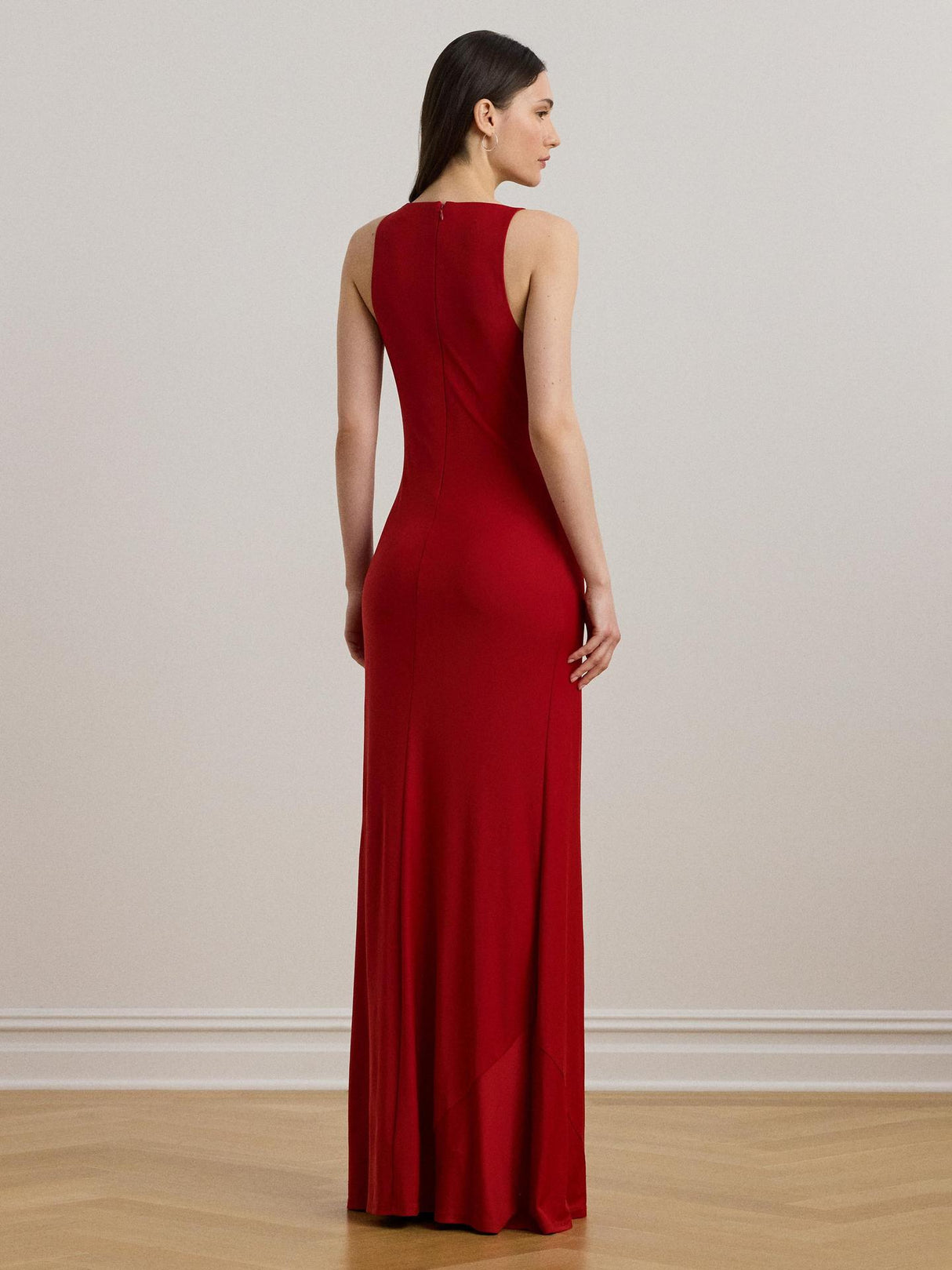 Ralph Lauren Elkanah Clasp Detail Womens Sleeveless Maxi Dress Red - Size 12