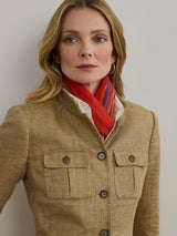 Ralph Lauren Jathnay Herringbone Womens Regular Fit Linen Blazer Brown - 10