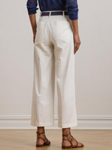 Ralph Lauren Women's Yurshane Stretch Wide Leg Cropped Chinos - White UK 10