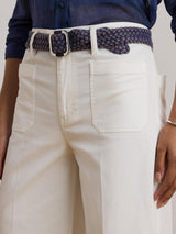 Ralph Lauren Women's Yurshane Stretch Wide Leg Cropped Chinos - White UK 10