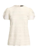 Ralph Lauren Tasarla Short Sleeve Lacework Top - Mascarpone Cream - Size L